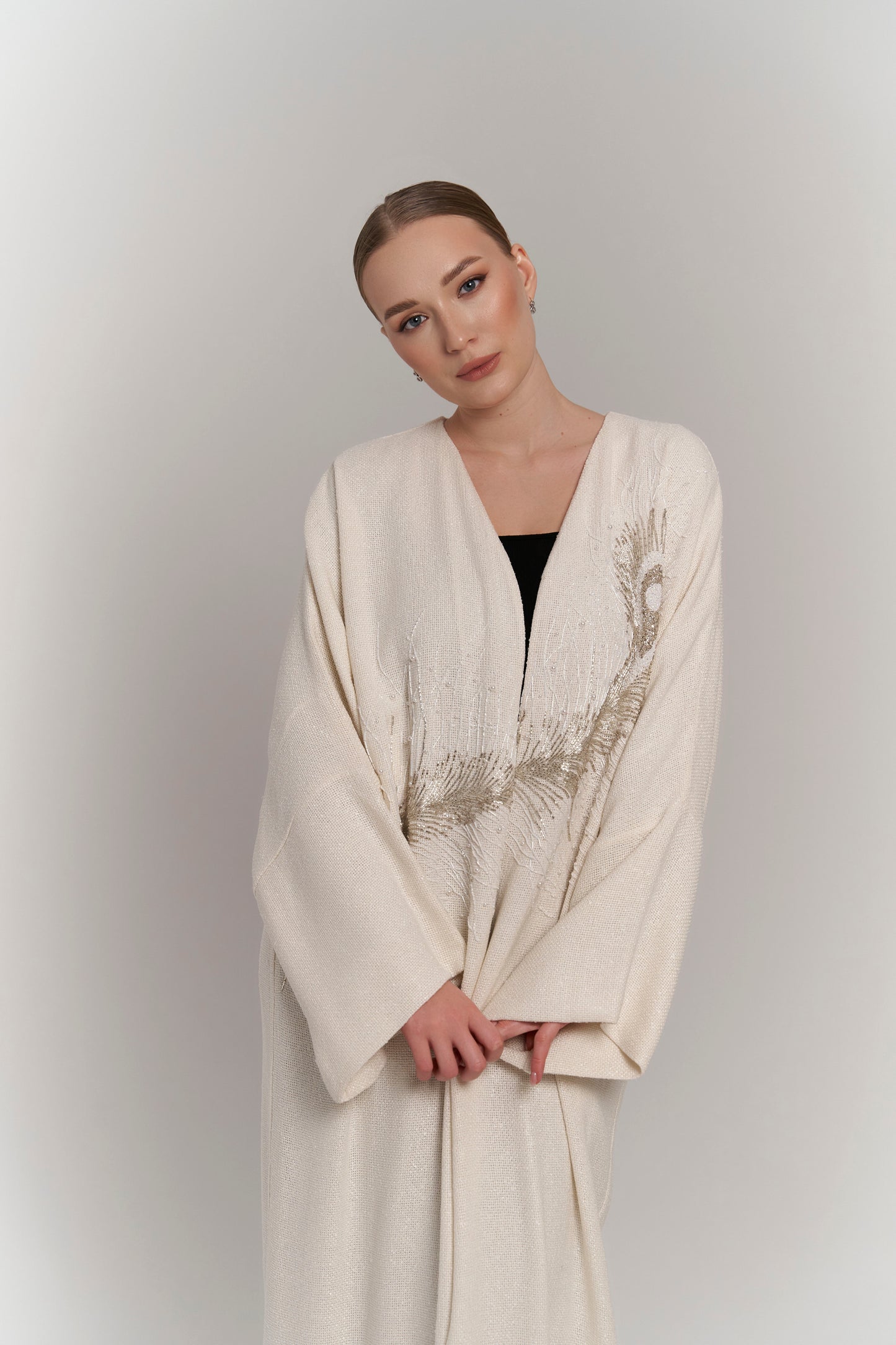 IVORY ERI SILK ABAYA