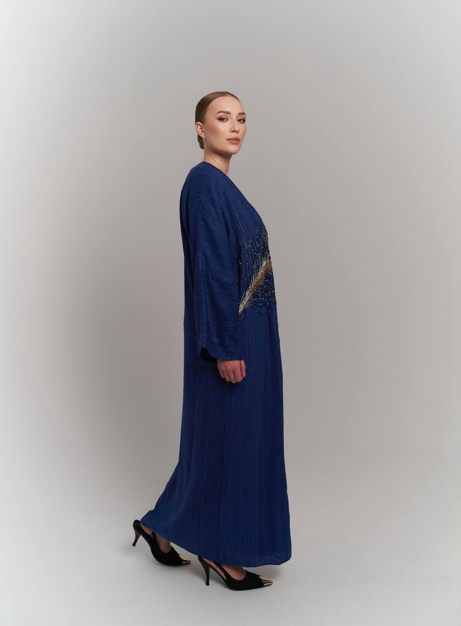 NAVY BLUE ERI SILK ABAYA