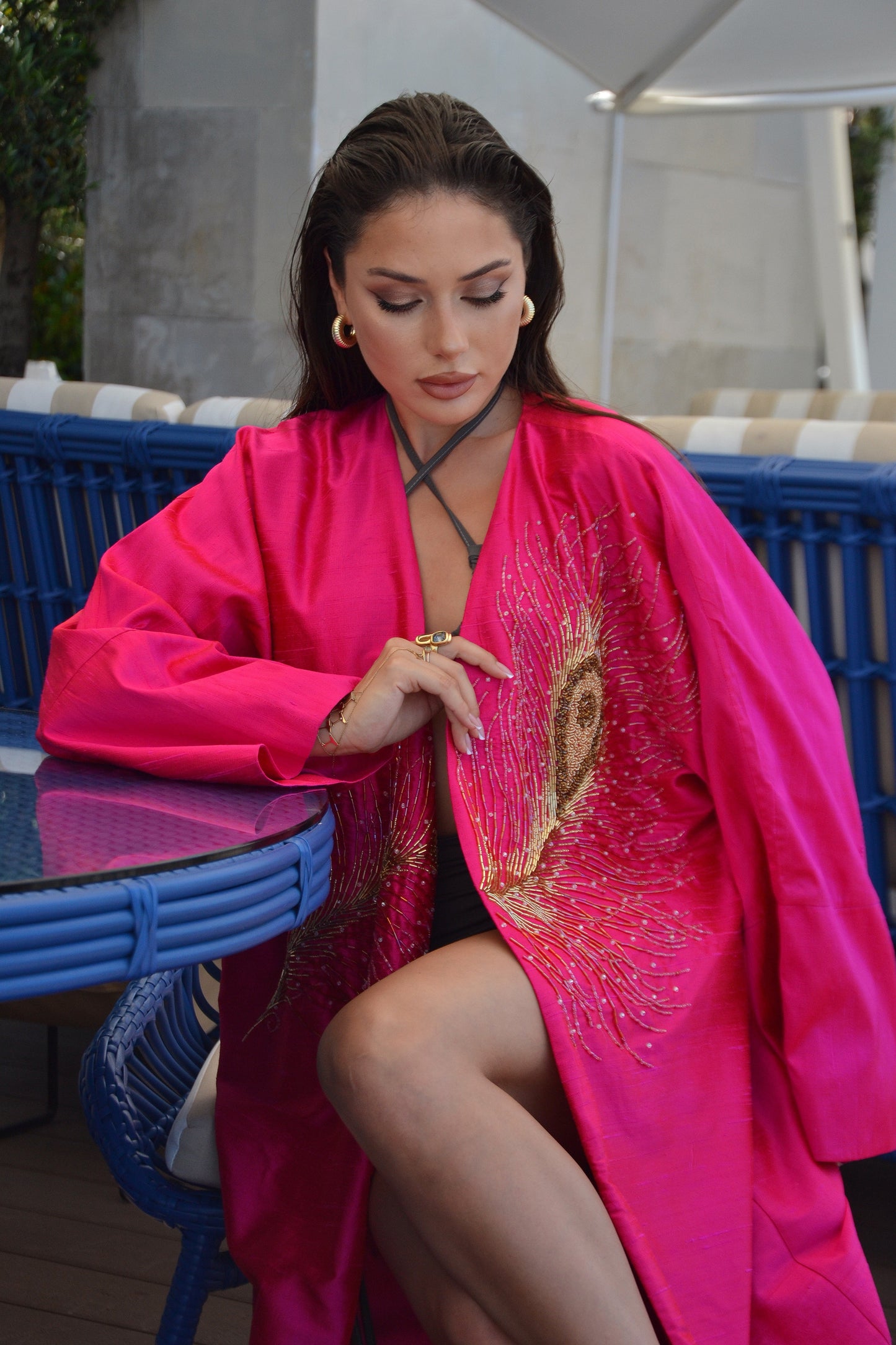 Fuchsia abaya