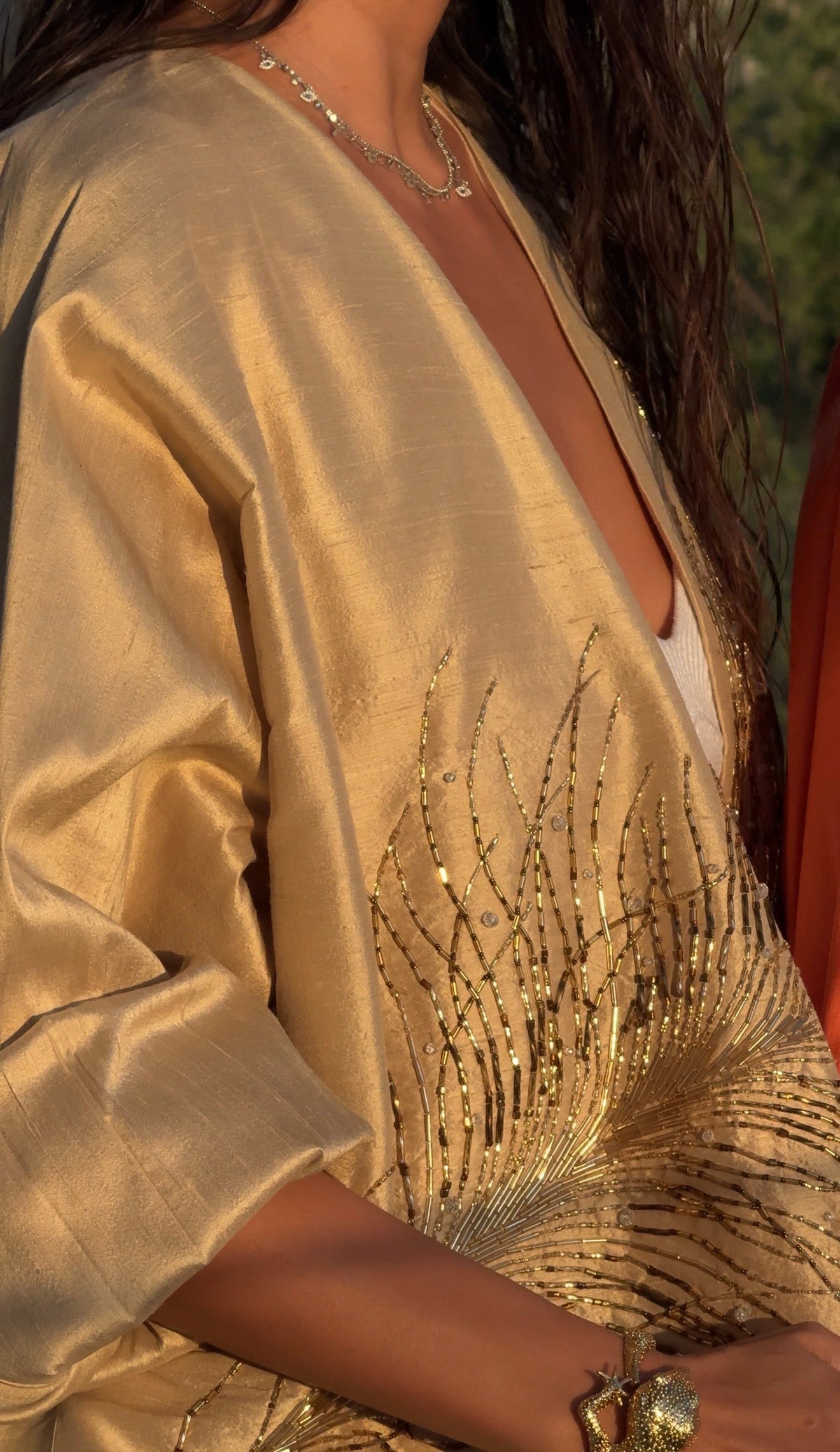 Golden sand statement abaya