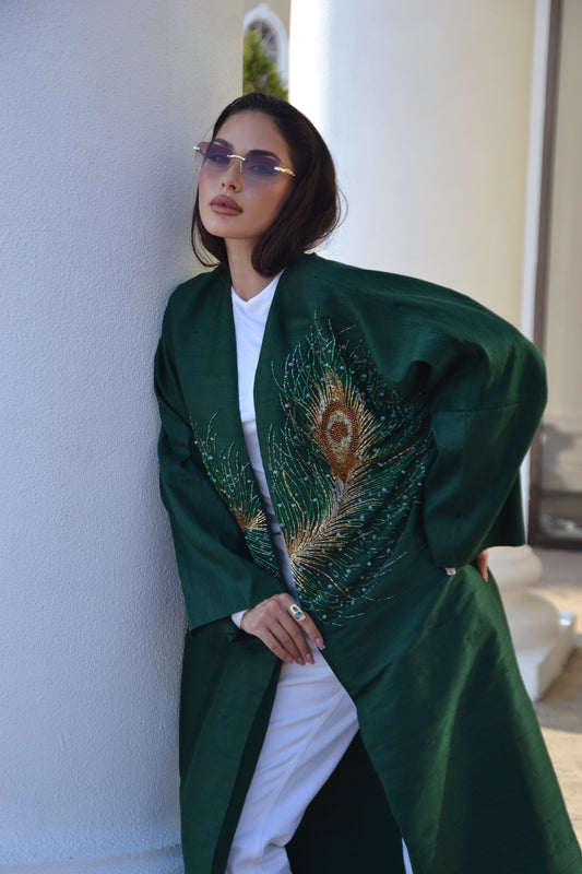 Emerald Peacock Statement Abaya